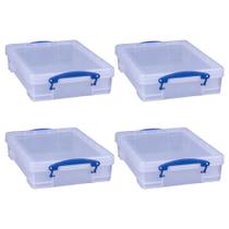 Caixa Organizadora Really Useful Box 4L Plástico Transparente (4 Unidades)