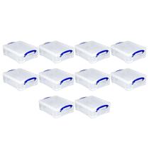 Caixa Organizadora Really Useful Box 8,1L com Tampa de Trava - Pacote com 10