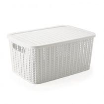 Caixa organizadora retangular Branca 8L 8648 - Plasútil