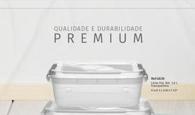 Caixa Organizadora Retangular Transparente com Tampa de Trava - 2,8L