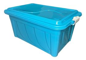 Caixa Organizadora Sem Rodinhas Multiuso Empilhável 60 L Cor Azul para brinquedos e organização escritório