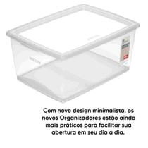 Caixa Organizadora Sem Trava 30L Cristal Ordene Caixa Organizadora Sem Trava 30L Cristal Ordene