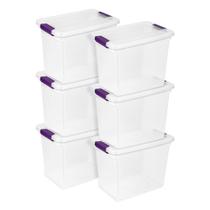 Caixa Organizadora Sterilite ClearView 27 Qt Empilhável Kit com 6 Caixa Organizadora Sterilite ClearView 27 Qt Empilhável Kit com 6