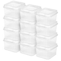 Caixa Organizadora Sterilite FlipTop Empilhável Pequena 19x17x11 cm Pacote com 12