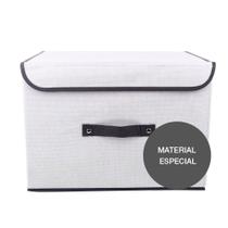 Caixa Organizadora Tecido C/ Tampa Vizapi Un Classic G 40x30x28 Cm Branco Cinza Caixa Organizadora Tecido C/ Tampa Vizapi Un Classic G 40x30x28 Cm Branco Cinza