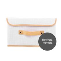 Caixa Organizadora Tecido C/ Tampa Vizapi Un Classic M 38x27x20Cm Branco Bege Caixa Organizadora Tecido C/ Tampa Vizapi Un Classic M 38x27x20Cm Branco Bege