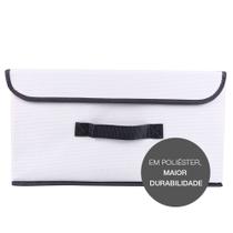 Caixa Organizadora Tecido C/ Tampa Vizapi Un Exclusive M 38x27x20Cm Branco Cinza Caixa Organizadora Tecido C/ Tampa Vizapi Un Exclusive M 38x27x20Cm Branco Cinza