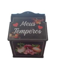 Caixa Organizadora Temperos Porta Alho E Cebola Decoração MDF Adesivado