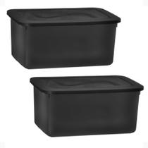 Caixa Organizadora Topa Tudo 20 l BLACK Conjunto c/ 2 unid.