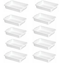 Caixa organizadora topa tudo 4l branca 34x24x7cm kit com 10 unidades Caixa organizadora topa tudo 4l branca 34x24x7cm kit com 10 unidades