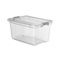 Caixa Organizadora Transparente 50l Com Travas Multiuso Design Moderno Prático Empilhavel - Plasvale