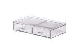 Caixa Organizadora Transparente com duas Gavetas 21 cm