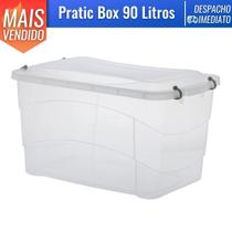 Caixa Organizadora Transparente Plástica Multiuso Pratic Box 90 L - Paramount
