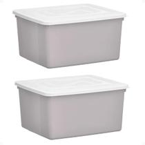 Caixa Organize 31 l c/ tampa Conjunto c/ 2 unid.