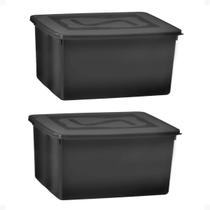 Caixa Organize 31l c/tampa Black Conjunto c/2 unid