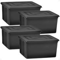 Caixa Organize 31l c/tampa Black Conjunto c/4 unid Caixa Organize 31l c/tampa Black Conjunto c/4 unid