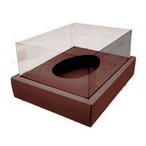 Caixa Ovo de Colher com Moldura Meio Ovo de 500g 23x19x9,7cm Marrom 5un Assk