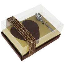 Caixa Ovo de Colher Coração de 250g - Classic Ouro Marrom - 1 unidade - Ideia Embalagens - Rizzo