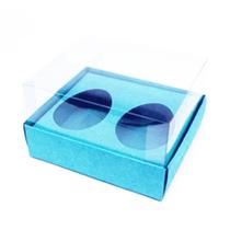 Caixa Ovo de Colher Duplo - Meio Ovo 50g a 80g - Marrom - 11 x 12,7 x 7,5 cm - 5 un - Assk Rizzo Confeitaria