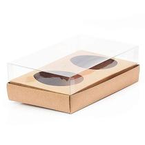 Caixa Ovo de Colher Duplo - Meio Ovo de 100g a 150g - 20cm x 13cm x 8,8cm - Kraft - 5unidades - Assk - Páscoa Rizzo Emba