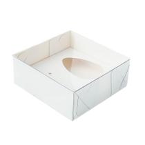 Caixa Ovo de Colher - Meio Ovo de 50g - 10cm x 10cm x 4cm - Branca - 5unidades - Assk - Páscoa Rizzo Embalagens