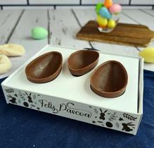 Caixa Ovo de Páscoa 100/150g 3 Cavidades Decorada C/3 Un