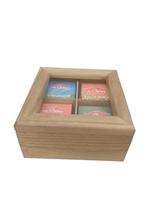 Caixa P/Chá Ímbuia Rústica C/04 Divisórias