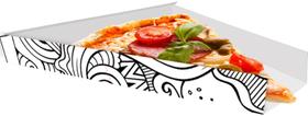 Caixa p/ Pizza Fatia 500 unid. Branco/Preto 2x17x18cm