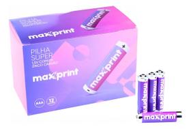 CAIXA PACOTE Com 12 Blister COM 4 Pilhas Maxprint Aaa Super