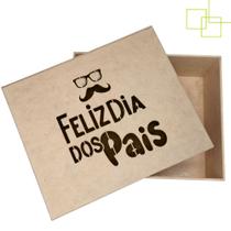 Caixa Pai Bigode Embalagem Presente MDF 23x19x8 - Expresso da Madeira