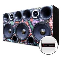 Caixa Pancadão 3 Woofer Driver Tweeter Modulo Taramps 400