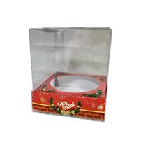 Caixa Panetone 250G Feliz Natal Vermelho 30Und