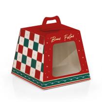 Caixa Panetone C/ Visor Louvre - Cromus Natal - 10 unidades - Rizzo