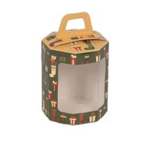 Caixa Panetone Octogonal Meias e Presentes 05 Unidades Decora Doces Rizzo Tamanho:250g