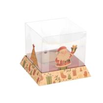 Caixa Panetone Trapézio Kraft Magia de Natal 05 Unidades Decora Doces Rizzo Tamanho:250g Caixa Panetone Trapézio Kraft Magia de Natal 05 Unidades Decora Doces Rizzo Tamanho:250g
