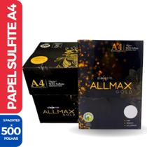 Caixa PAPEL FOLHA SULFITE A4 Branca Allmax Gold 75g 5 Pacote 500 folhas - 2500 Unidades - ALOFORM