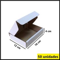 Caixa Papelão Branca para Correio Mini Envio 16x12x4cm Kit 50 unidades