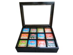 Caixa Para 12 Chás Madeira Ébano