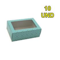 Caixa para 12 docinhos turquesa com visor 10und Ideia Caixa para 12 docinhos turquesa com visor 10und Ideia