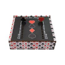 Caixa para 2 Baralho com Marcador 15x13x4 Mdf Madeira Adesivado