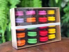 Caixa para 20 Macarons com Berço Ref. M20BCK Kraft - 14,5x20,5x5cm - 1 Unidade - San Felipo Rizzo Confeitaria