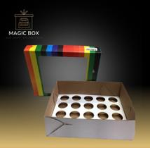 Caixa para 20 unidades de Mini Cupcake colorida ( 5 UNIDADESS) - Packaging Works