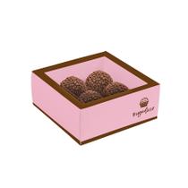 Caixa para 4 Brigadeiros 10,6x10,6x4,5cm Brigadeiro Rosa - 10 unidades - Cromus - Rizzo Caixa para 4 Brigadeiros 10,6x10,6x4,5cm Brigadeiro Rosa - 10 unidades - Cromus - Rizzo