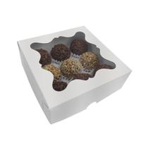 Caixa para 9 doces- Branca- Com visor- 10 Unid. Caixa para 9 doces- Branca- Com visor- 10 Unid.