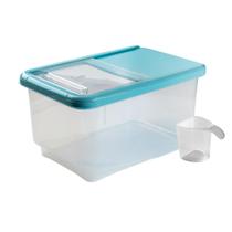 Caixa para Armazenamento Tampa Transparente com Copo Medidor suporta até 10kg Azul 38x25x20cm 1 un