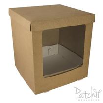 Caixa para bolo alto cor kraft 23x23x25cm com 1 un patchii Caixa para bolo alto cor kraft 23x23x25cm com 1 un patchii