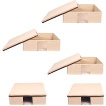 caixa para botas multiuso visor e tampa grande organização - L 37cm x A 11cm x P 50cm - KIT C/ 5 caixa para botas multiuso visor e tampa grande organização - L 37cm x A 11cm x P 50cm - KIT C/ 5