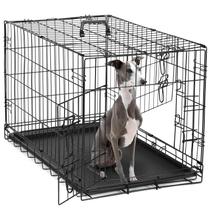 Caixa para Cães DUMOS - Porta Dupla Média (91cm) com Bandeja Divisória