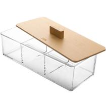 Caixa para Chá Tampa Bambu Lyor My Box 3 Divisórias Organizador de Joias Plástico Caixa para Chá Tampa Bambu Lyor My Box 3 Divisórias Organizador de Joias Plástico