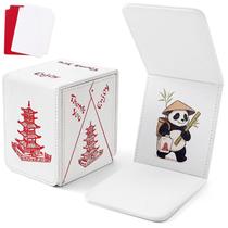 Caixa para Deck Venssu estilo Chinese Takeout em couro PU para 100 cartas Caixa para Deck Venssu estilo Chinese Takeout em couro PU para 100 cartas